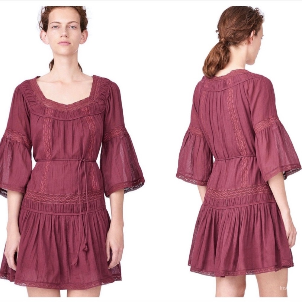 Rebecca Taylor La Vie Bordeaux Burgundy Dress